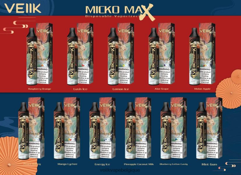 VEIIK Micko MAX vape jetable 1500 bouffées DLHB8846 barbe à papa aux bleuets VEIIK airo kit belgique