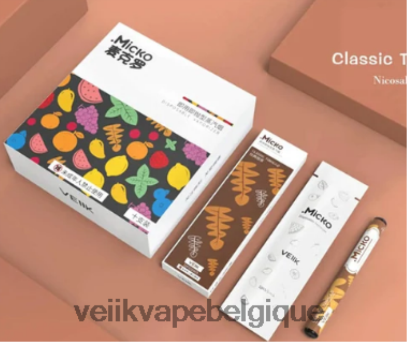 VEIIK Micko vape jetable 400 bouffées 310mah 10pcs DLHB8856 plusieurs saveurs VEIIK airo kit belgique