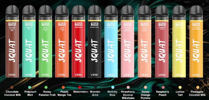 VEIIK Squat Mesh Stylo vape jetable 1800 bouffées, 10 pièces DLHB8854 plusieurs saveurs VEIIK vicko belgique